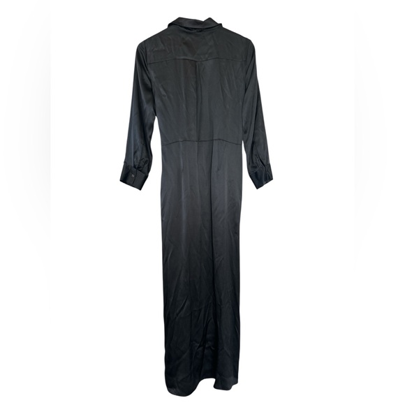 L’AGENCE Kadi Long Silk Wrap Dress in Black - Picture 9 of 12